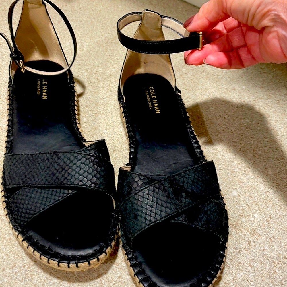 COLE HAAN cloud feel espadrille wedge sandal, size 8.5.  Worn once!